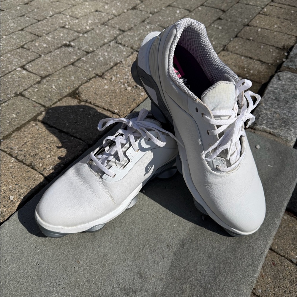 Footjoy Men’s Tour Alpha Golf Shoeswhite Silver Size 10.5 View 2